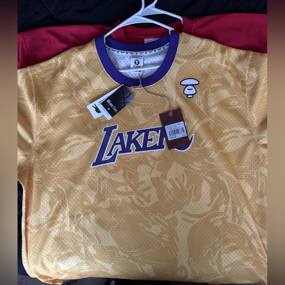 BAPE x Mitchell & Ness LA Lakers BP Jersey - NWT